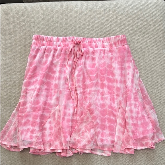 Blue Rain Dresses & Skirts - Blue Rain Pink and White Tie Front Skater Skirt